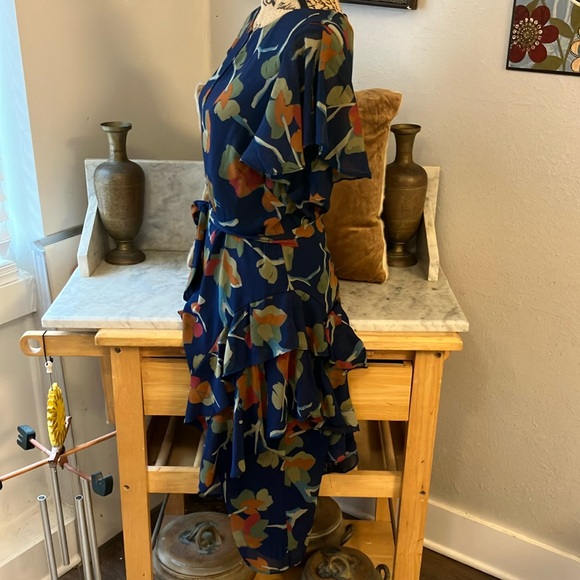 Ralph Lauren Navy Floral Black Label Designed Dress 8!! - Picture 4 of 13